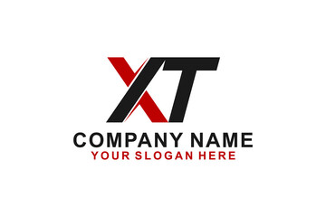 Initial XT letter logo design minimalist simple modern icon symbol technology company