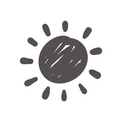 hand drawn cute cartoon character sun set summer solar radiation element