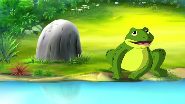 Big Green frog near the pond HD