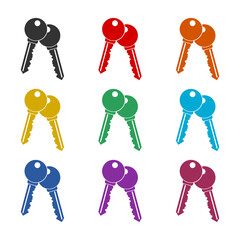 Keys icon. Set icons colorful