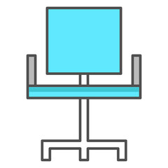 Office Chair Icon Flat Illustration