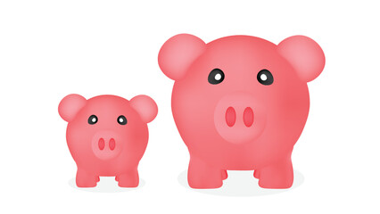 pig cute vector illustration isolated on a white background concept of banking or business services