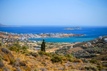gavrio city and port in andros island greece