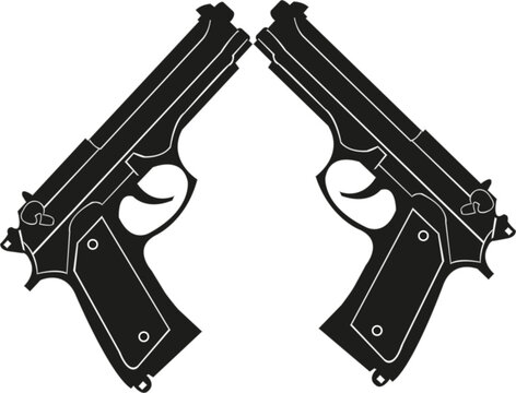 double hand gun pistol svg vector cut file cricut silhouette and design for shops and t-shirts army gun 
