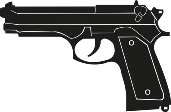 hand gun pistol svg vector cut file cricut silhouette and design for shops and t-shirts army gun police gun