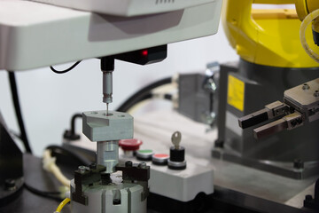 CMM to Inspection dimension for industry. Measurement Tool, quality assurance, production, precision, qc concept.