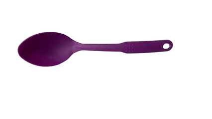 black plastic spoon on white