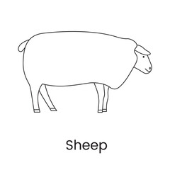 Sheep icon line in vector, illustration of an animal.