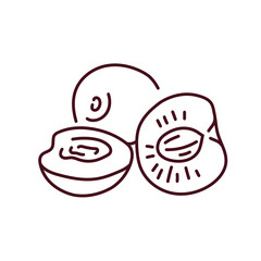 Cherry and half color line icon. Pictogram for web page