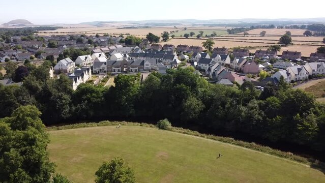 Hadiington, Scotland: aerial view of the town