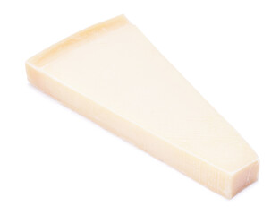 Piece of parmesan cheese isolated on white background