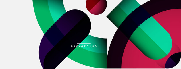 Obraz premium Geometric abstract background. Round shapes, circles, lines composition for wallpaper banner background or landing page