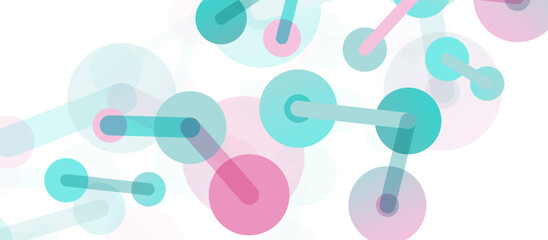 Line points connections geometric abstract background. Circles connected by lines. Trendy techno business template for wallpaper, banner, background or landing