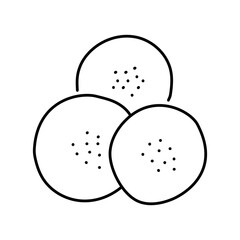 Chopped radish color line icon. Natural vegetable.