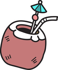 Summer illustration on transparent background