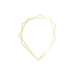 golden geometric frame Double golden lines that look luxurious. for decorating wedding cards