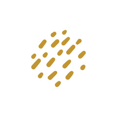 hand drawn group of gold polka dots for greeting card minimalist style decoration