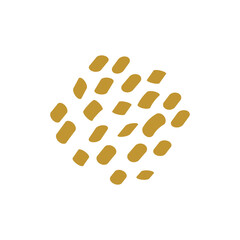 hand drawn group of gold polka dots for greeting card minimalist style decoration