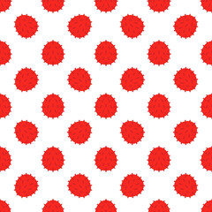 Cartoon rambutan seamless pattern background.
