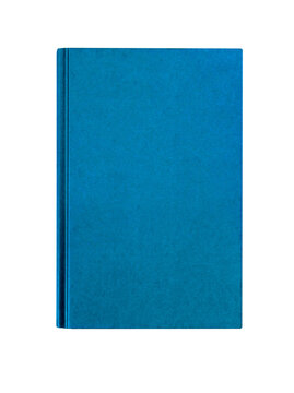 Blue book cover front isolated standing vertical transparent background photo PNG file