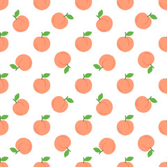 Cartoon peach seamless pattern background.