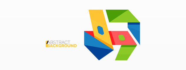 Creative geometric wallpaper. Abstract ribbon style line composition. Techno business template for wallpaper, banner, background or landing