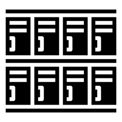 RESTROOM LOCKER glyph icon