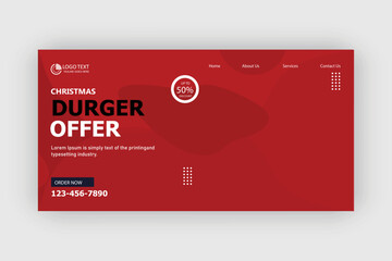 Facebook cover banner food advertising discount sale offer design template