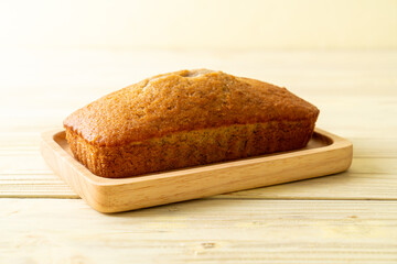 Homemade banana bread sliced