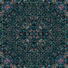 Geometric seamless pattern. Decorative endless symmetrical motif. Wall mandala swatch. Geometric texture