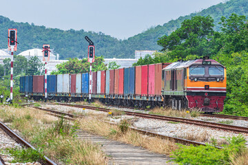 Freight train as it leaves the industrial estate.