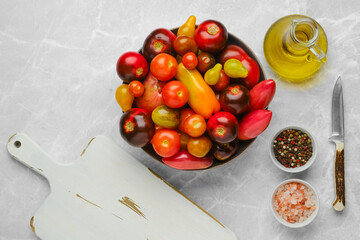 Ingredients for simple vegetable salad.