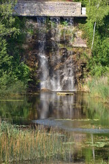 wodospad, Kadzielnia, rezerwat, Kielce, woda, rzeka, 