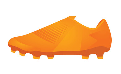 Orange soccer boot. vector illustration