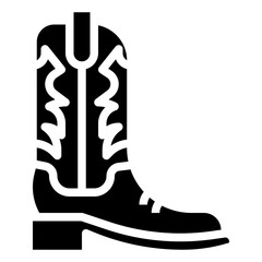 cowboy boots glyph icon