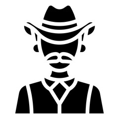 COWBOY MAN glyph icon