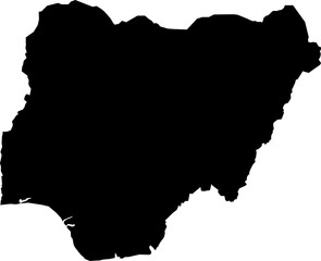 Africa Nigeria Map vector map.Hand drawn minimalism style.