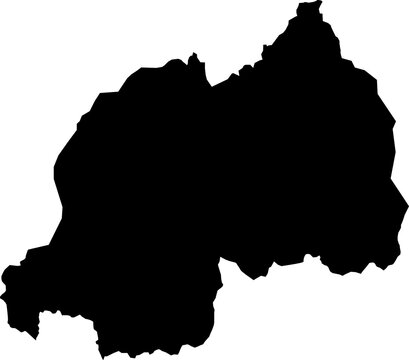 Africa Rwanda map vector map.Hand drawn minimalism style.