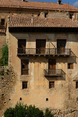 Fototapeta na wymiar Casas colgadas en Mirambel, pueblo de Teruel