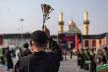 The sacred month of Muharram Ashura in Karbala, Iraq, the shrine of Imam Hussein and Abbas, sons of...