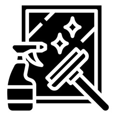 WINDOW CLEANING glyph icon