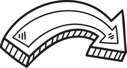 arrow doodle illustration on transparent background