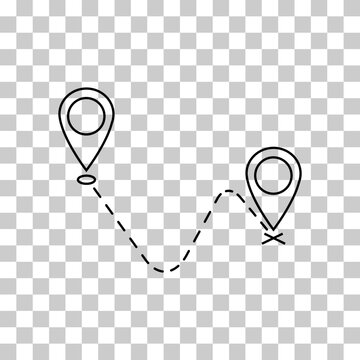 We have moved announcement design, location Vector icon symbol pointer, navigation illustration