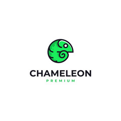 chameleon logo design with outline