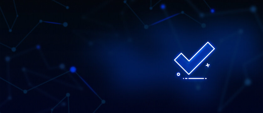 Correct, Agreement, Tick mark, Right icon, positive, vote, Technology background
