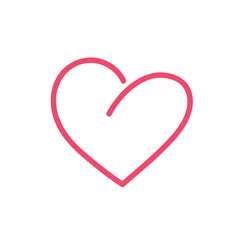 Hand drawn heart line. red heart love on valentines day