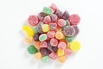 Fototapeta na wymiar Fruit flavored jelly candies