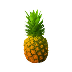 Pineapple fruit. Vector illustration, isolated on white background.