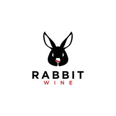Rabbit wine Glaas Logo Design