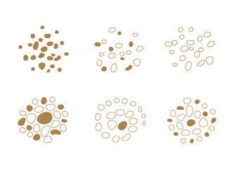 Set of round blob and outline isolated for decoration.
